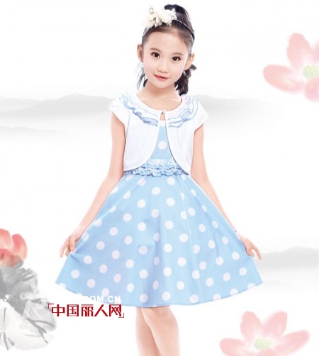 汪小荷童装2014春夏新款服装 波点连衣裙款式搭配 波点配什么颜色好看