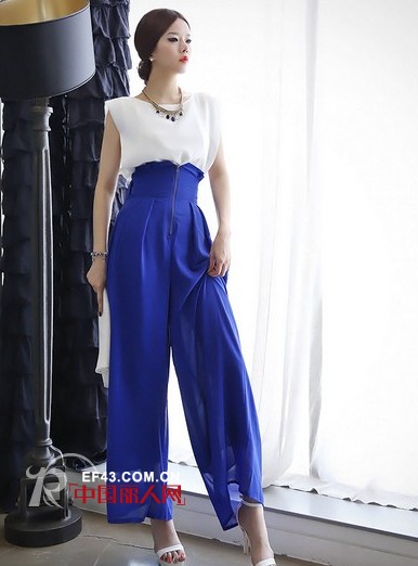 最热榜单高腰裙裤款式  阔腿加长飘逸雪纺裙裤搭配