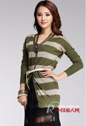 春季科学穿衣法 学院风条纹T恤开衫搭配