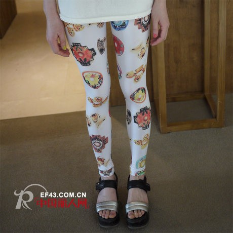 个性印花小脚裤 印花涂鸦最新潮爆款