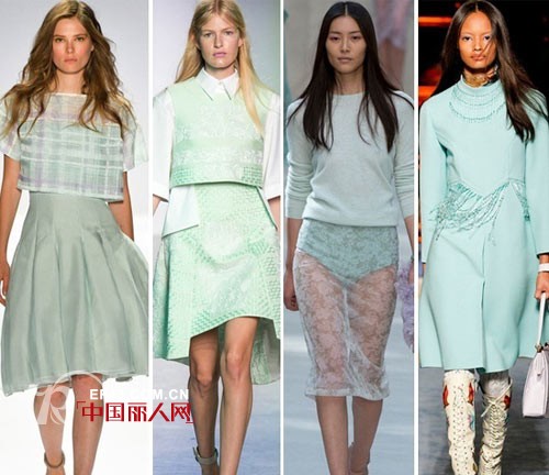 2014春夏时尚秀场薄荷绿当道 春夏季节清凉又不显臃肿 清凉显瘦搭