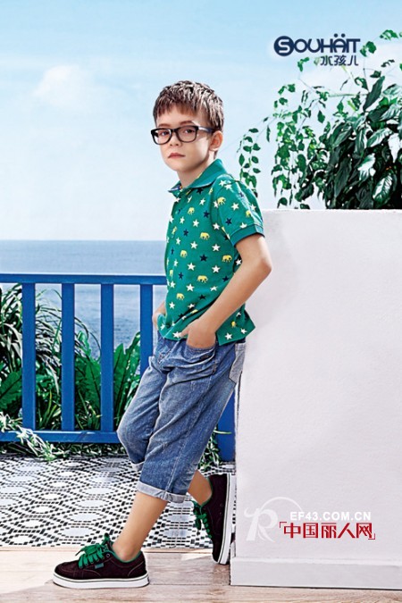 2014秀场流行色彩 孔雀绿颜色搭配 夏季童装搭配