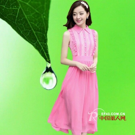 玫红色连衣裙开叉款式看点 无法拒绝的清纯魅惑裙