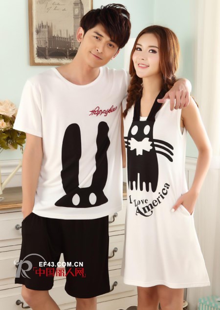 夏季情侣睡衣新款 超有爱夏季情侣睡衣