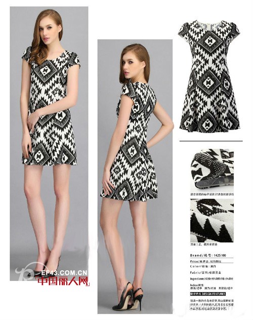BERNIEELEN伯妮斯茵女装2014夏日新款 引领复古几何印花热