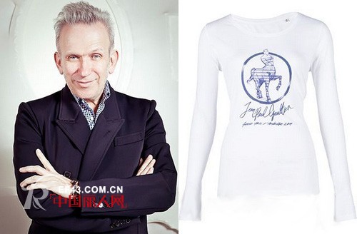 时尚老顽童做公益 设计师高堤耶推出联名半人马T恤