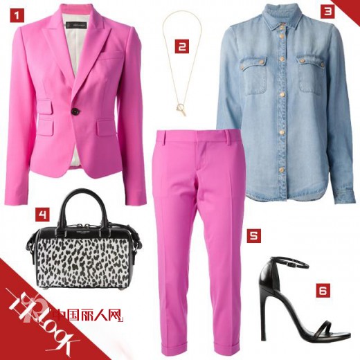 一日一看点之:粉红色套装如何搭配穿出气质