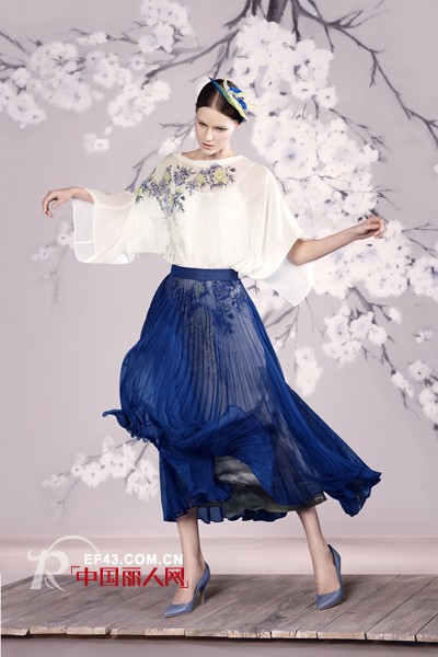 欧柏兰奴夏季新品 裙摆上的中国