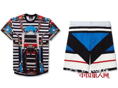 经典条纹T恤拼接,撞色,变化穿出男装新味道