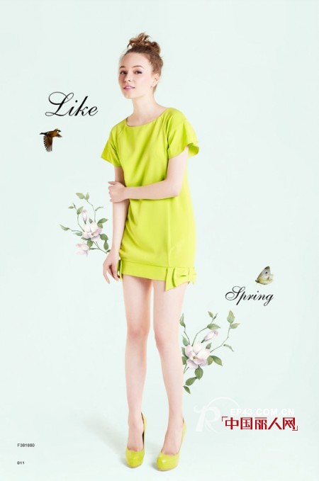 荧光色韩版连衣裙新款　衬衫裙显瘦又舒适
