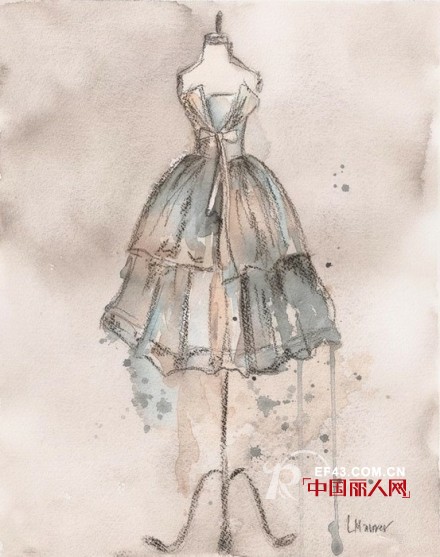 什么样的婚纱礼服最美　手绘水彩婚纱礼服作品释出