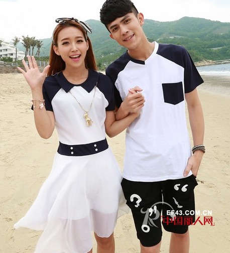 情侣装的不同场合　短袖POLO衫　沙滩风T恤连衣裙