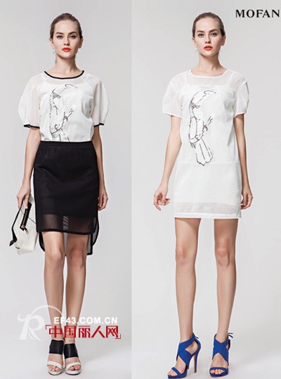 夏季时髦印花单品　印花连衣裙印花衫搭配