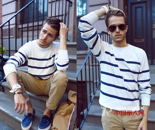 男士条纹衫配什么裤子　条纹衫搭配