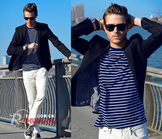 男士条纹衫配什么裤子　条纹衫搭配