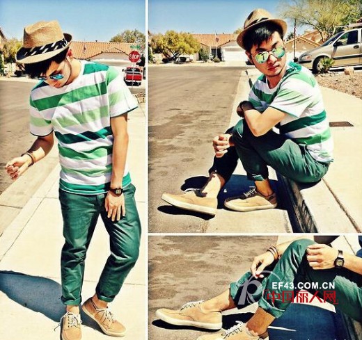 男士条纹衫配什么裤子　条纹衫搭配