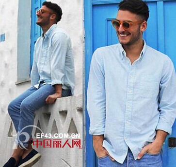 夏季清新淡蓝色男装　兴起清爽街头风