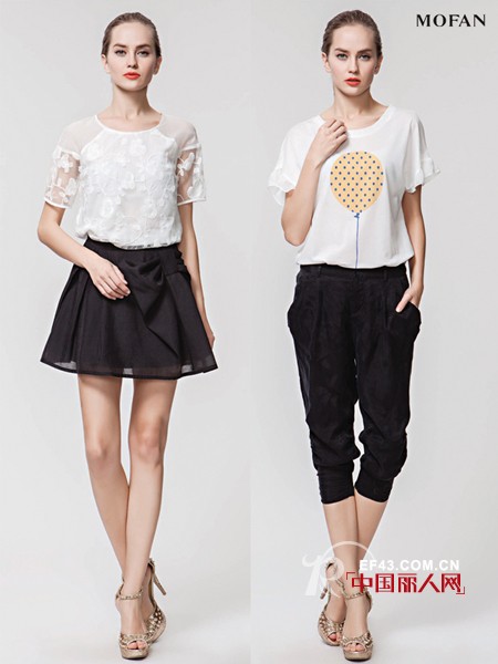 黑白服装搭配示范 MOFAN演绎黑白协奏曲