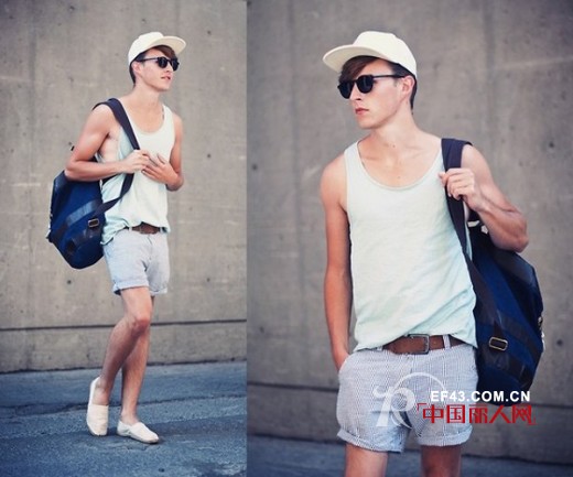 男生背心+短裤搭配 夏日出街清凉又有型