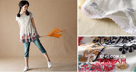 【茵曼每周新品】穿白色印花衫清凉一夏