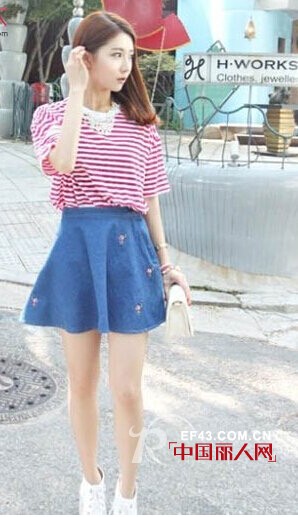 楚阁TRUGIRL穿搭推荐:牛仔裙甜美才是主打