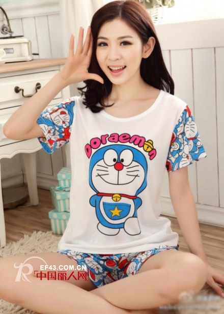 哆啦a梦家居服 蓝胖子家居服款式 暑假在家穿什么看这里