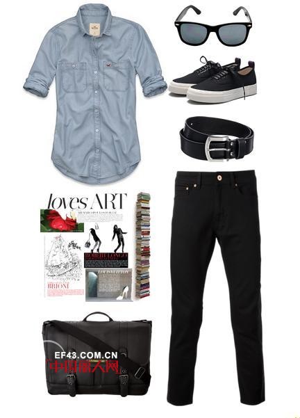 男士短袖衬衫搭配 牛仔衬衫怎么搭配 型男造型怎么搭配