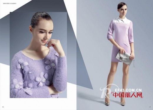 蜜西娅2014秋冬新品赏析 清雅文艺色修身裙搭配