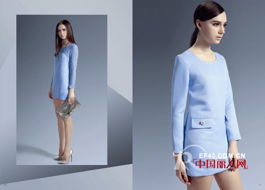 蜜西娅2014秋冬新品赏析 清雅文艺色修身裙搭配