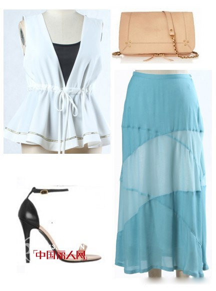 一衣多穿  一条长裙的五种搭法