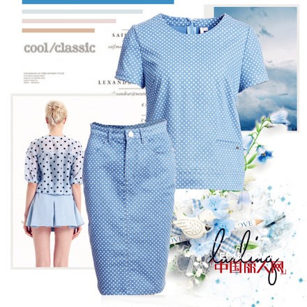 MIGAINO 曼娅奴2014早秋新品 浅蓝色衣服搭配