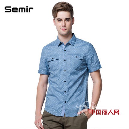 拼接衬衫搭配 男士休闲衬衫怎么搭配 森马2014夏季新款商务休闲衬衫上市