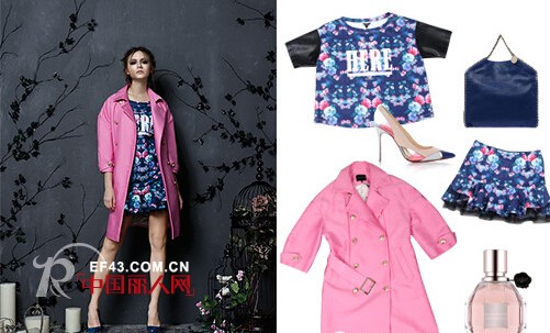 MAXRIENY能穿的花香 蓝调花色鱼尾短半裙