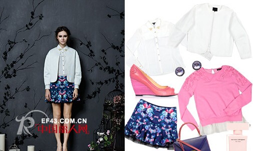 MAXRIENY能穿的花香 蓝调花色鱼尾短半裙