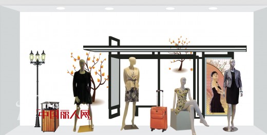 秋冬女装橱窗陈列设计效果图   秋冬新品上市橱窗应该怎么陈列