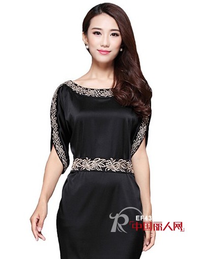 真丝裙什么样的好 欧美大牌绣花桑蚕丝裙