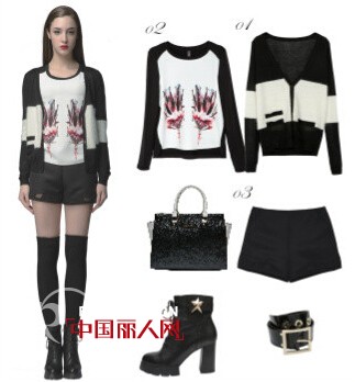 秋季职场装扮搭配  peoleo飘蕾秋装新款黑白搭