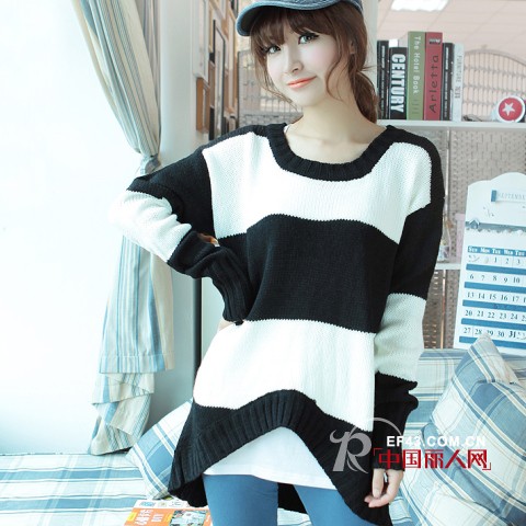 文艺范针织衫搭配技巧   萌萌哒女孩子穿针织衫好看吗
