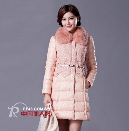 大毛领羽绒服女款 女士毛领羽绒服中长款新款