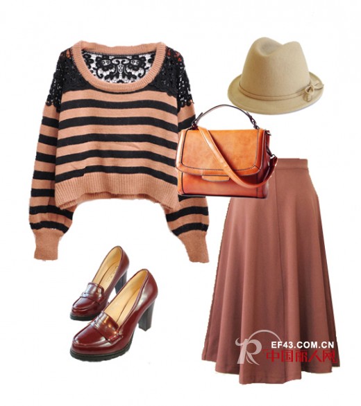 秋天怎么穿更时髦 毛衣搭配半身裙路人也能半身时尚达人