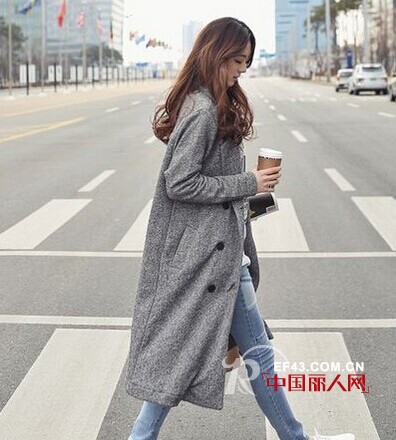 长款风衣+小脚裤  街头休闲轻松显瘦