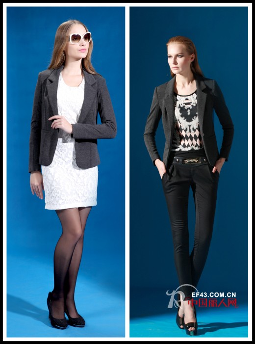 魅力初秋OL小西装混搭,尽享星巴克下午茶时光