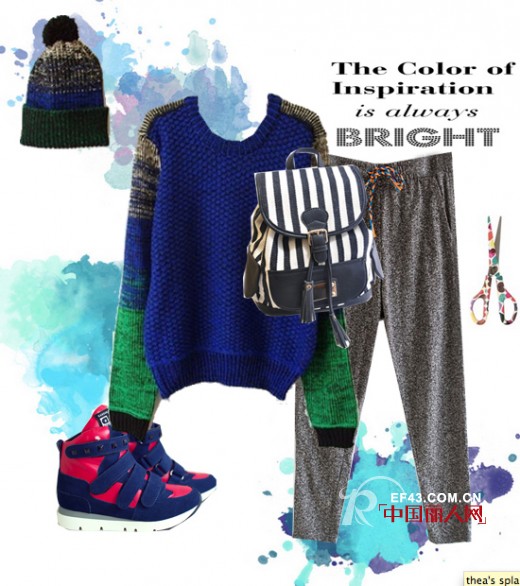 什么款式的毛衣更时尚?深秋个性拼接款式的毛衣搭配