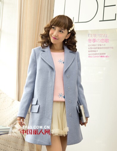 太平鸟乐町官方旗舰店正品新款大衣  萌妹秋冬必备