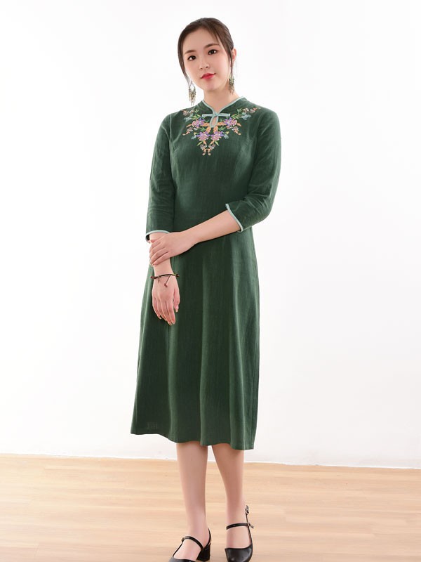 穿旗袍配什么鞋 忆花寻旗袍装穿出倾城美