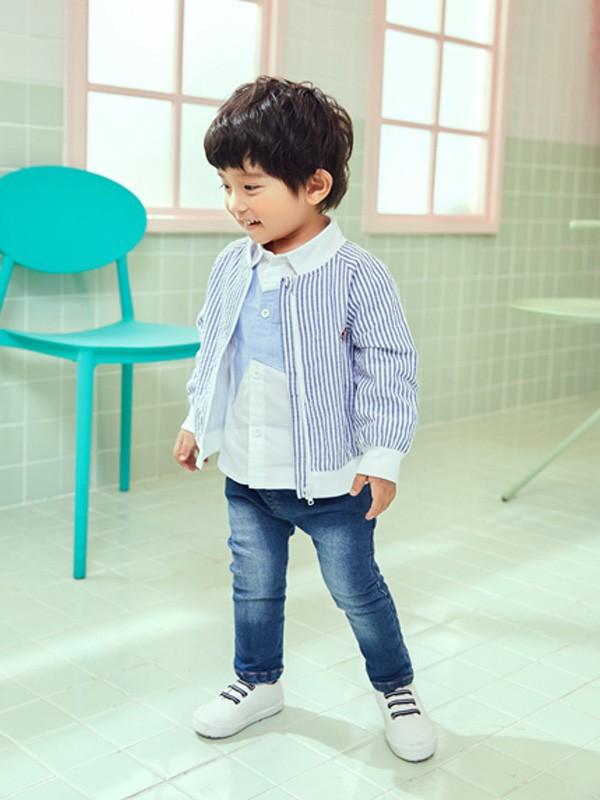 夹克配衬衫好看吗 陌小样男童夹克装搭配