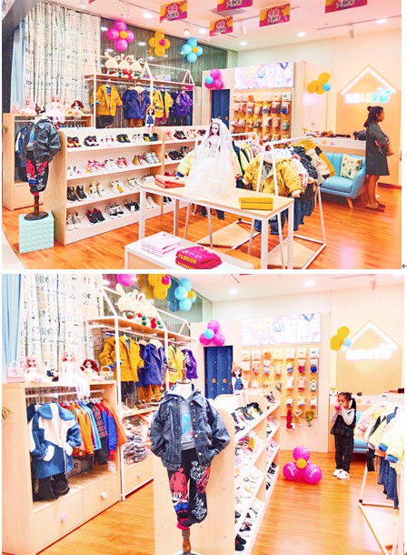 实业童装品牌选芭乐兔  恭贺庄美女加盟店开业大吉