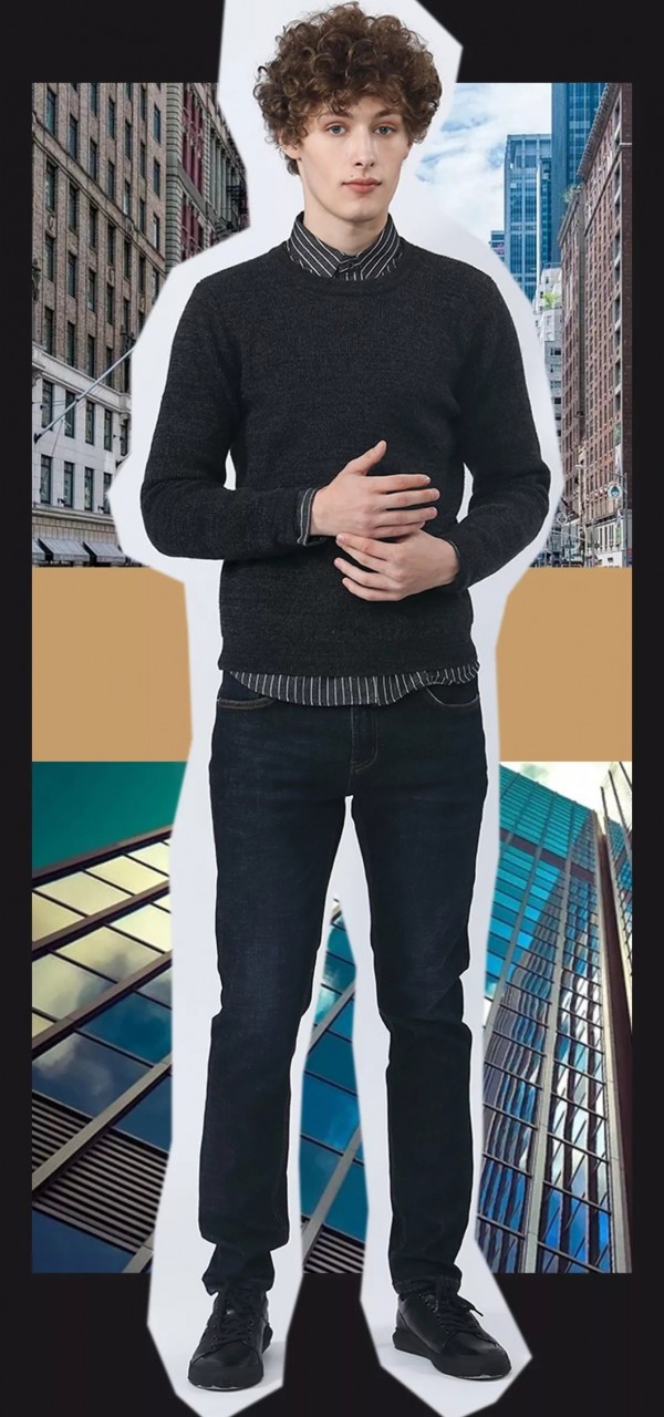 莎斯莱思男装,纯色毛衣从未退流行,一直是炙热单品!