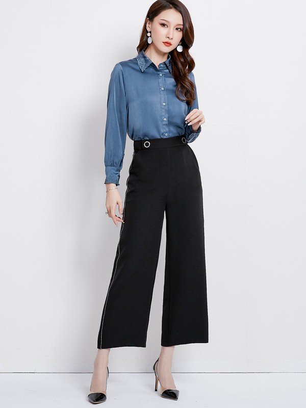 衬衫搭配阔腿裤 早秋王炸气质搭配