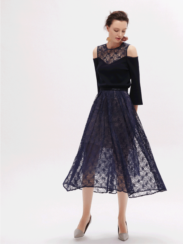 针织衫加半裙效果如何 get秋日最chin风穿搭